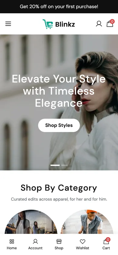 Luxe demo store on mobile